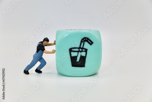 delivery food man miniature figurine