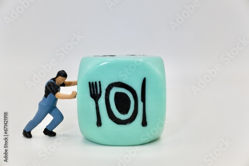 delivery food man miniature figurine