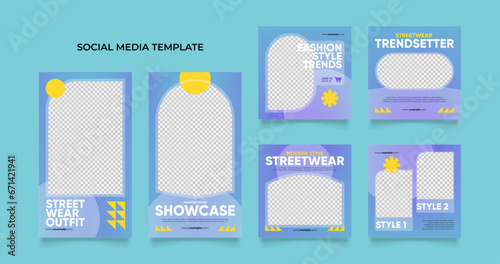 social media template banner blog fashion sale promotion. fully editable instagram and facebook square post frame puzzle organic sale poster. brown beige vector background