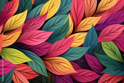 Wallpaper Mural Colorful tropical floral leaves pattern background. Torontodigital.ca