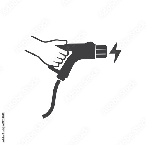 illustration of charger car nozzle, vector art.