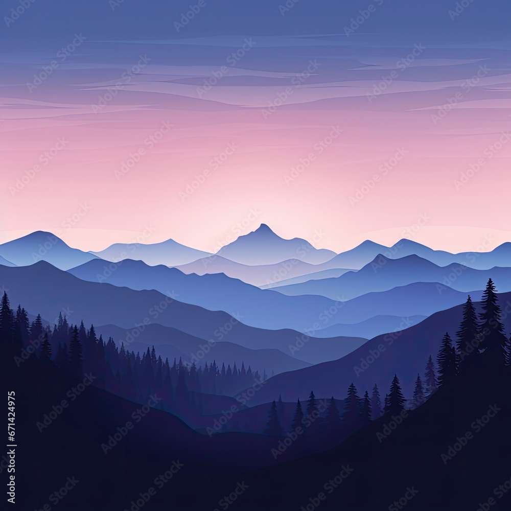 Obraz premium sunset in mountains