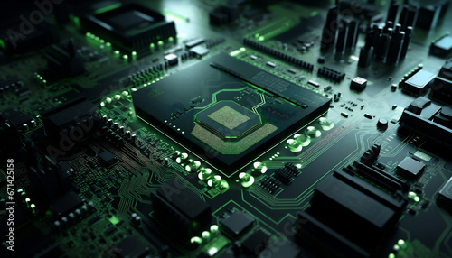 Technology electronics computing motherboard circuit hardware processor © VICHIZH