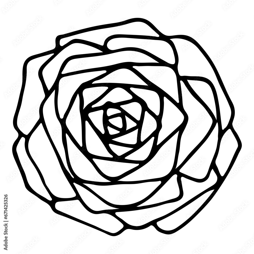 Outline flower logo. Black hand drawn doodle sketch. Line art. Black vector illustration isolated on transparent background. Outline flower logo. Black hand drawn doodle sketch. Line art. Black vector illustration isolated on transparent background.