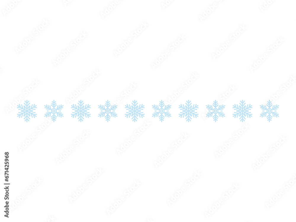 フラットな雪の結晶ライン：水色