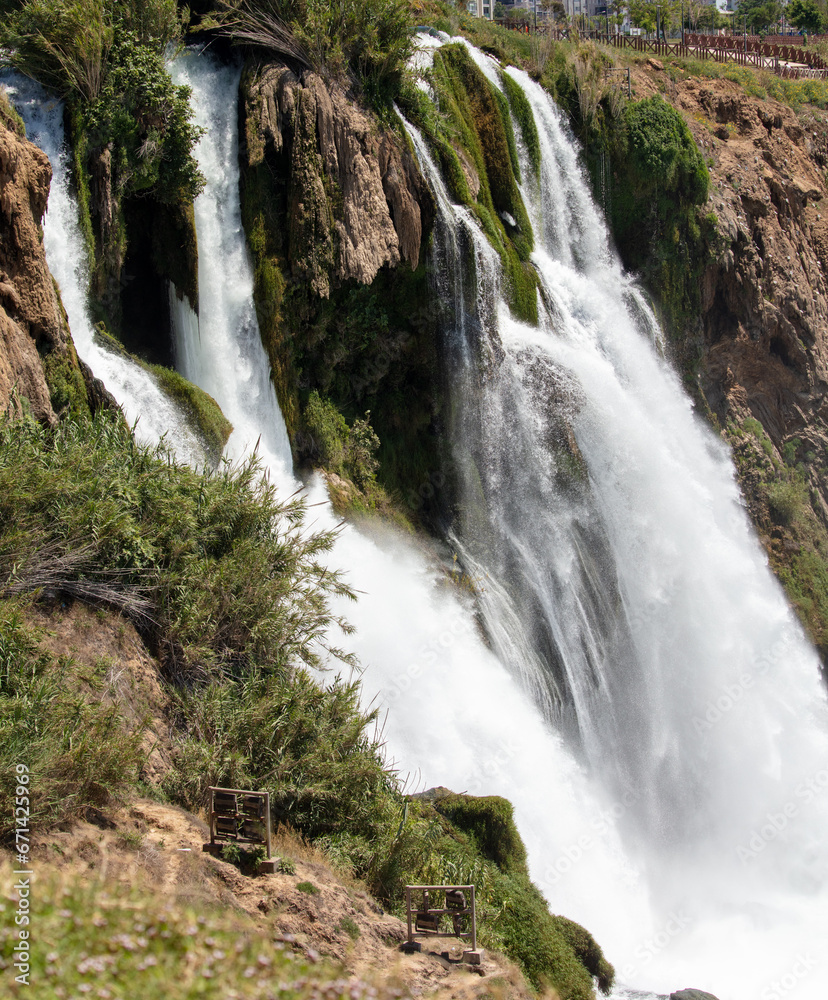 Big waterfall from the mountain in nature