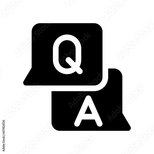 q and a glyph icon