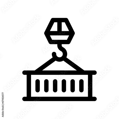 crane line icon