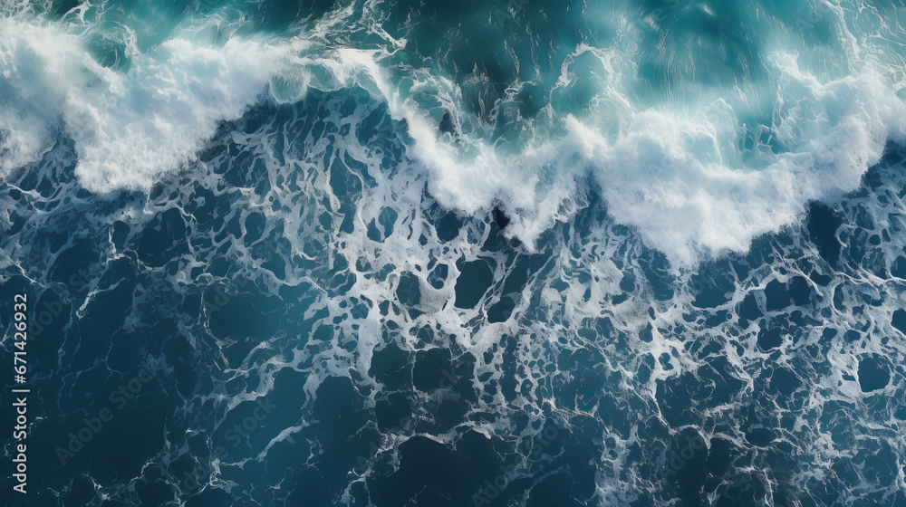 Overhead view of waves that are gently breaking over each other - obrazy, fototapety, plakaty 