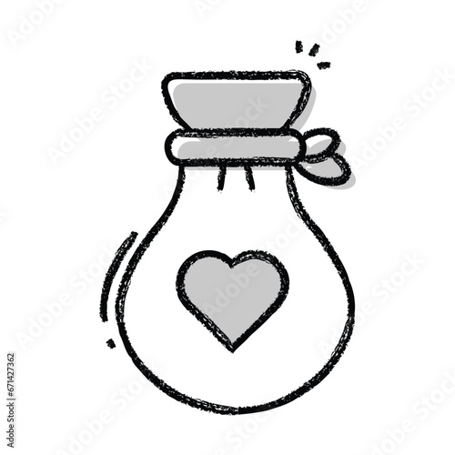 Money Bag with Heart Icon. An icon of a money bag with a heart, representing love, generosity, and prosperity.