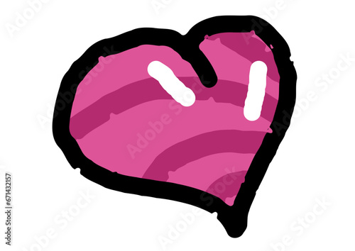 Colorful hand drawn Heart Serise purple stripe