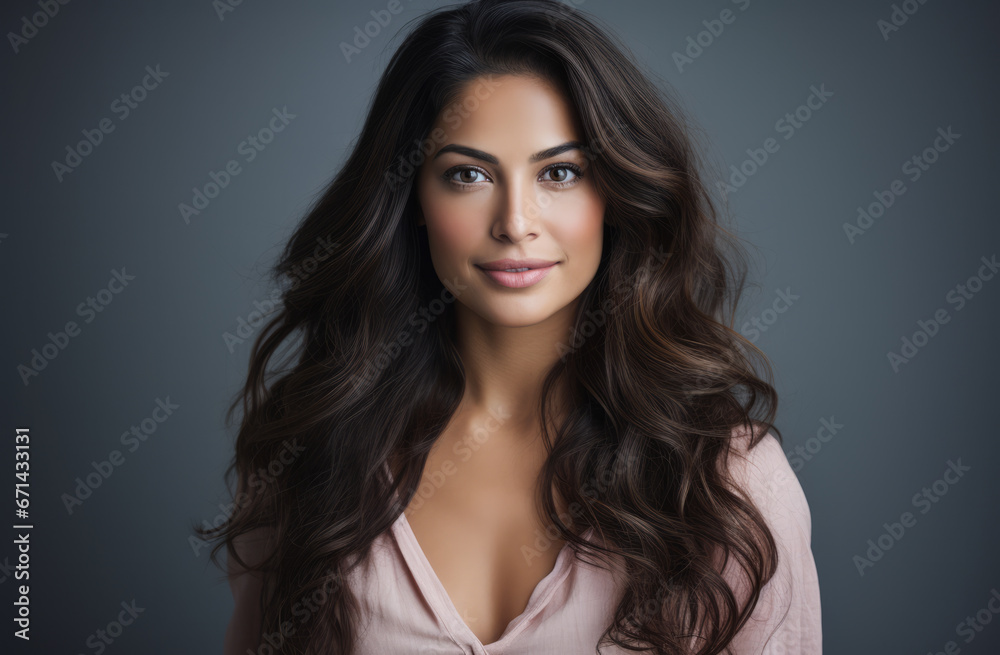 Portrait of a young beautiful woman with long hair Portrait of a young beautiful woman with long hair