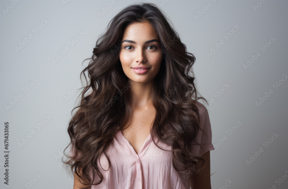 Portrait of a young beautiful woman with long hair Portrait of a young beautiful woman with long hair
