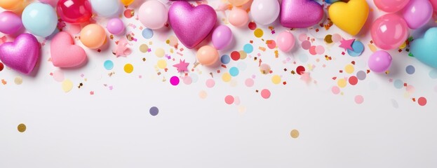 Helium balloons festive background