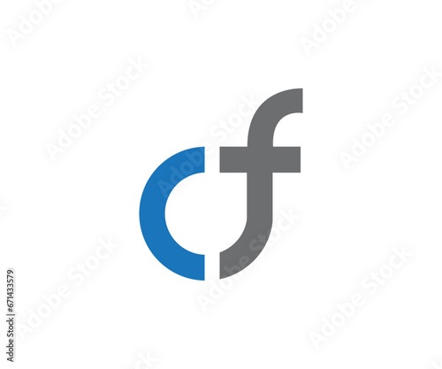 CF logo design vector template photo