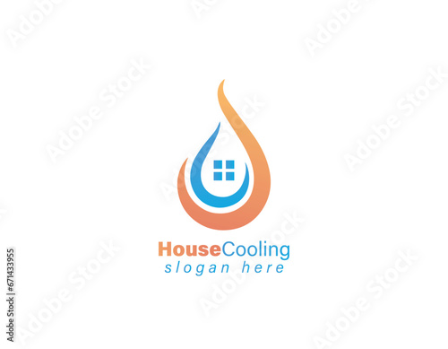 House Cooling Logo Design template