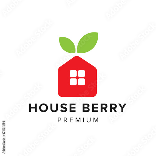 house berry logo vector icon illustration