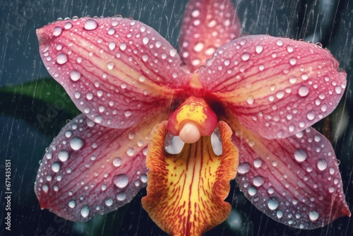 Orchid Dreams, Serene Artwork of Blossoming Petals in an Illustrative Backdrop