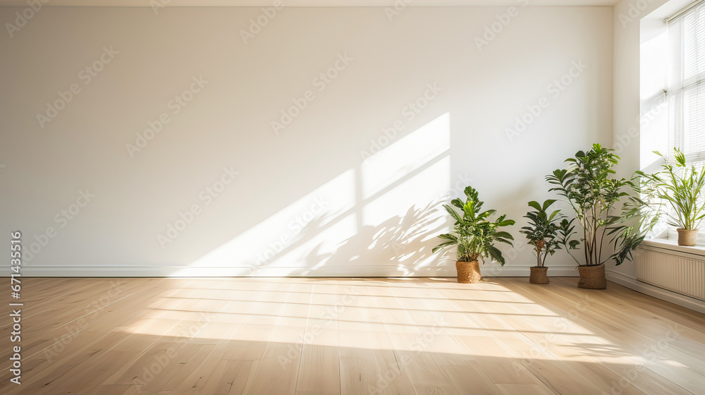 Fototapeta premium Modern bright interior empty room. Mock up. Suitable for interior rooms furniture template.