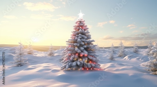 Christmas tree. winter season. Christmas and New Year holiday background © megavectors