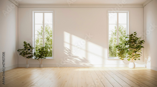 Wallpaper Mural Modern bright interior empty room. Mock up. Suitable for interior rooms furniture template. Torontodigital.ca