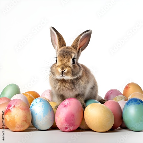 easter bunny and easter eggs © M