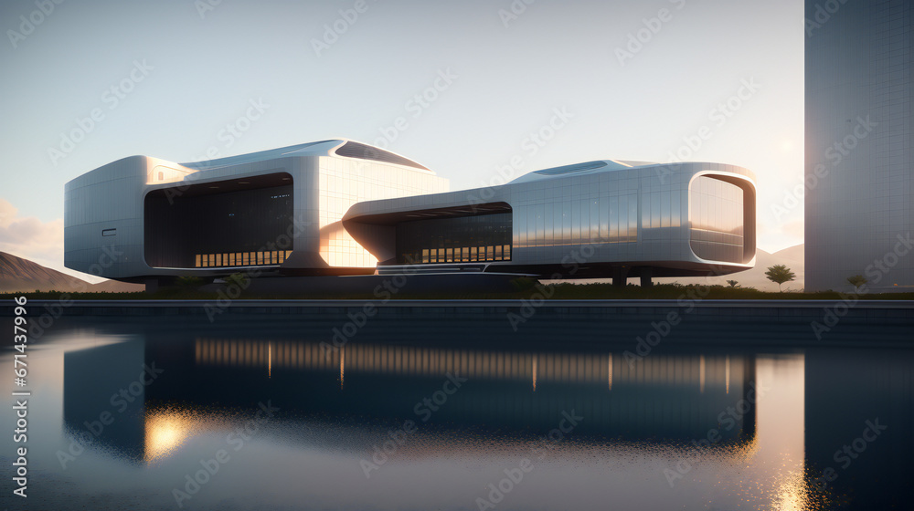 futuristic modern public building concept futuristic modern public building concept