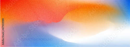 Abstract Yk aesthetic multicolor noise light background. Retro color pattern with grain texture. Bright warm reflection, blue orange dusty backdrop. Gradation paint pattern, grainy hologram banner