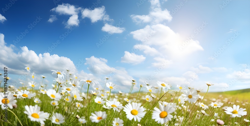 field of daisies and sky
