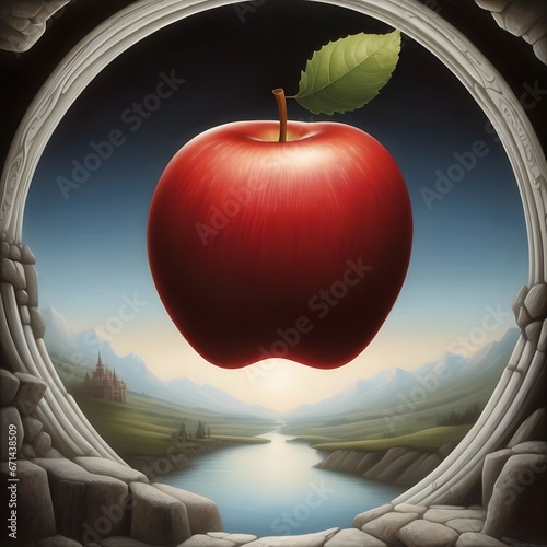 Celestial Apple A Fantastical Journey through the Void - Generative AI




