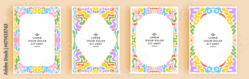 Modern abstract covers set, minimal covers design. Colorful geometric background, vector illustration.