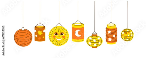 Vector Lanterns composition for saint martin day traditional in Germany photo