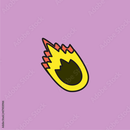 vector hand draw cute set of meteors