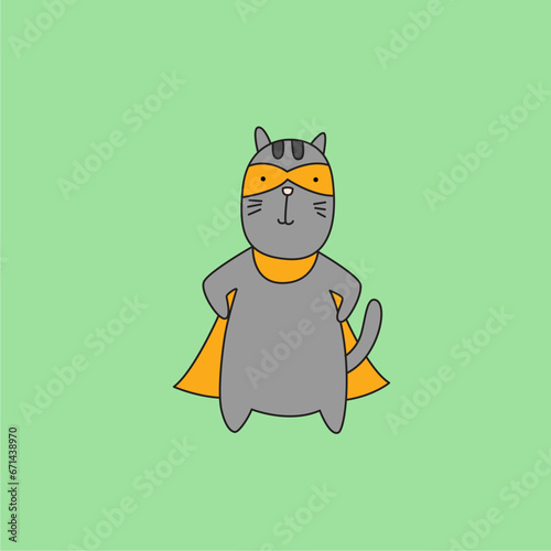 vector hand draw set of cute cat costumes