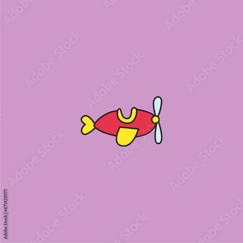 vector hand drawn set of cute planes