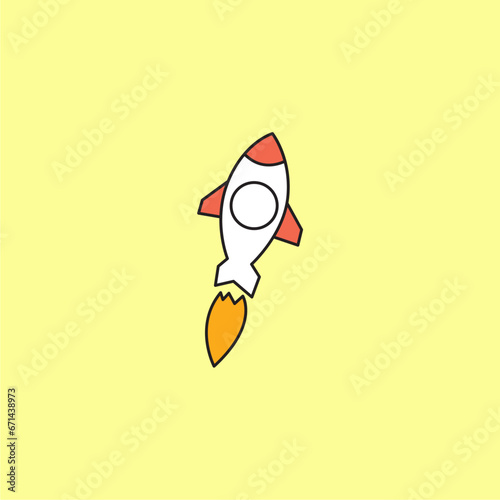 vector hand draw cute set of rockets