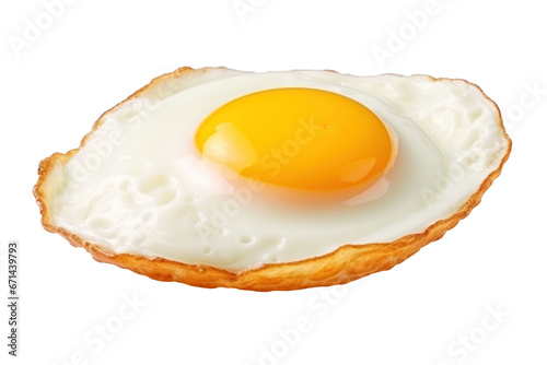 Fried Egg on a Transparent Background, Generative AI.