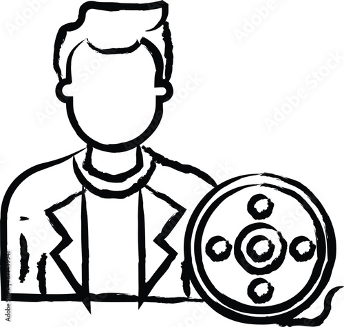 Movie Director hand drawn vector illustration