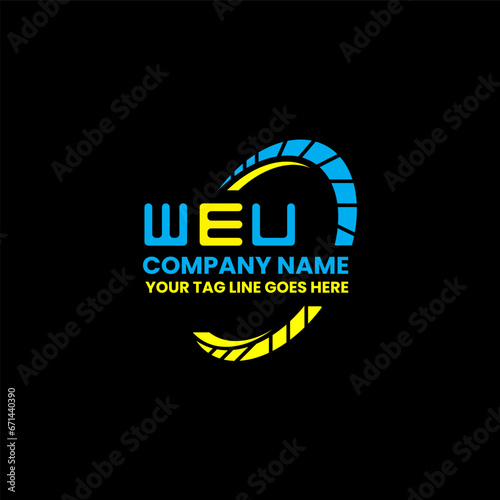 WEU letter logo vector design, WEU simple and modern logo. WEU luxurious alphabet design   photo