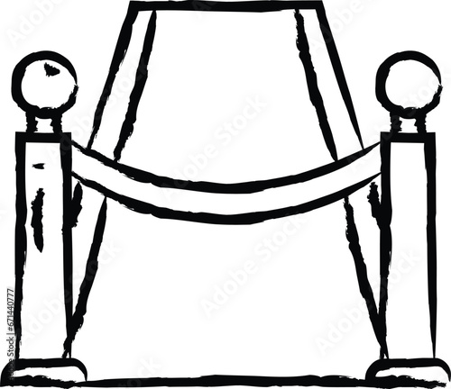 Red carpet hand drawn vector illustration