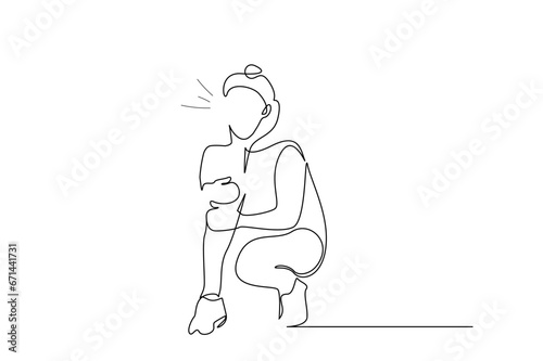 woman athlete leg pain patient suffering health line art design
