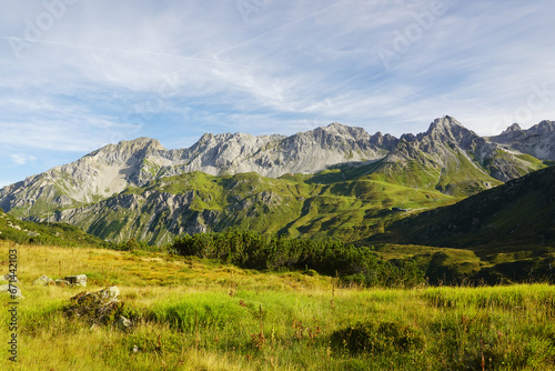 The panorama of the Lechtal Alps, Sankt Anton, Austria 