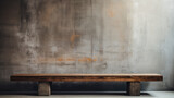 wooden bench with a concrete background