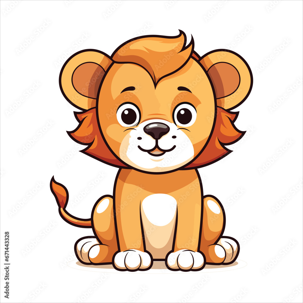 cute baby lion vector