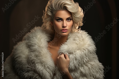 portrait of a woman in fur coat