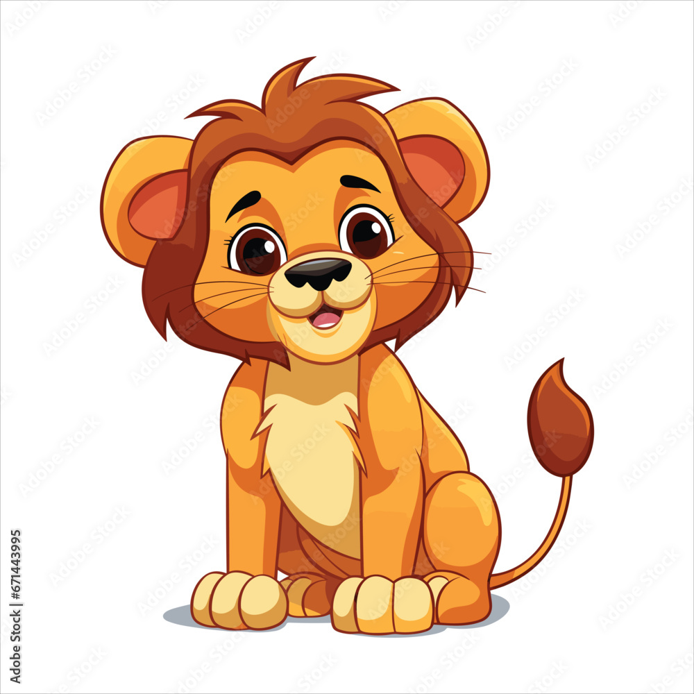 Obraz premium cute baby lion vector
