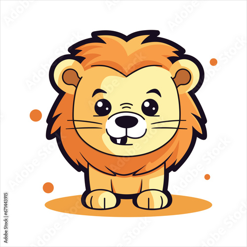 cute baby lion vector