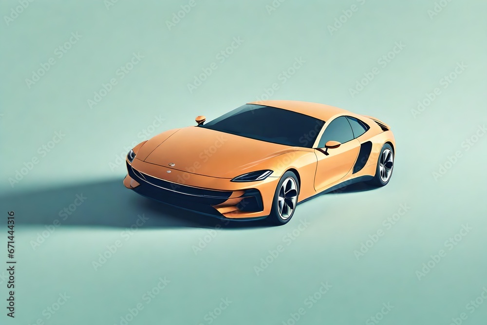 Illustration of an Income-Generating Car Asset, Isolated in a Minimalist Clean Background.
