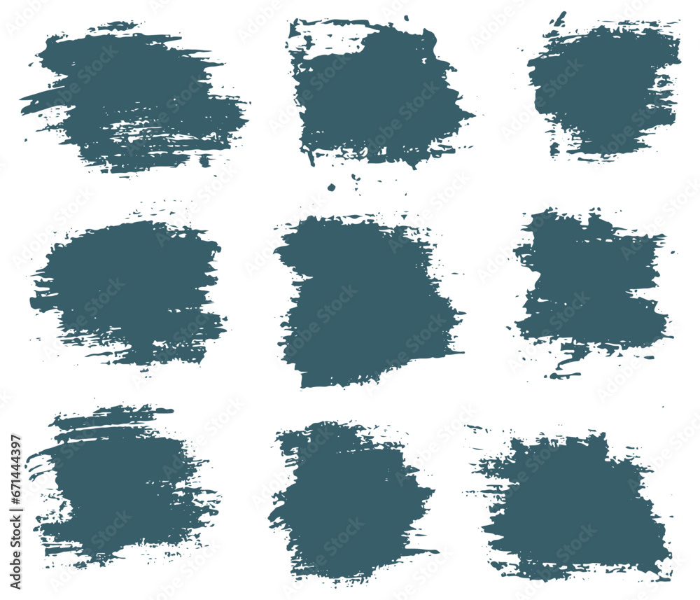 Fototapeta premium Hand drawn blue brush stroke banner design