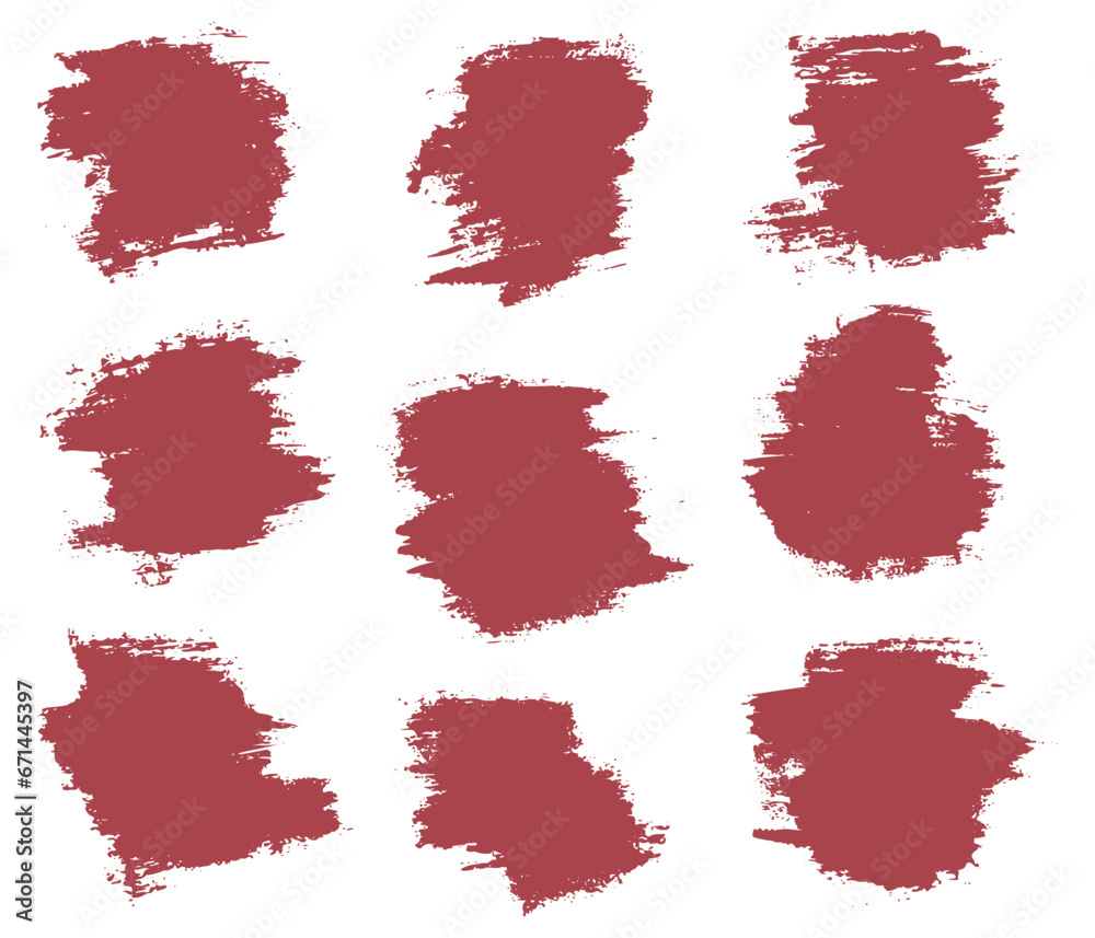 Vector red color texture brush stroke